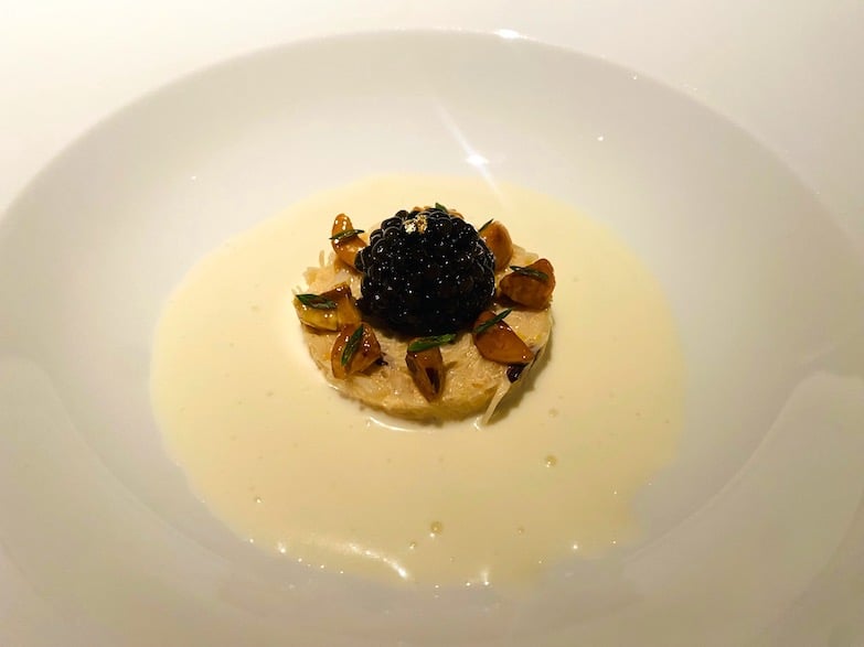 Dungeness crab with white asparagus and caviar at BELON