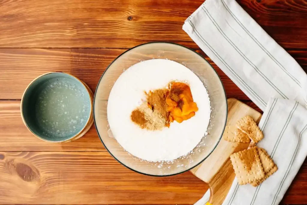 Ingredients for no-bake pumpkin cheesecake